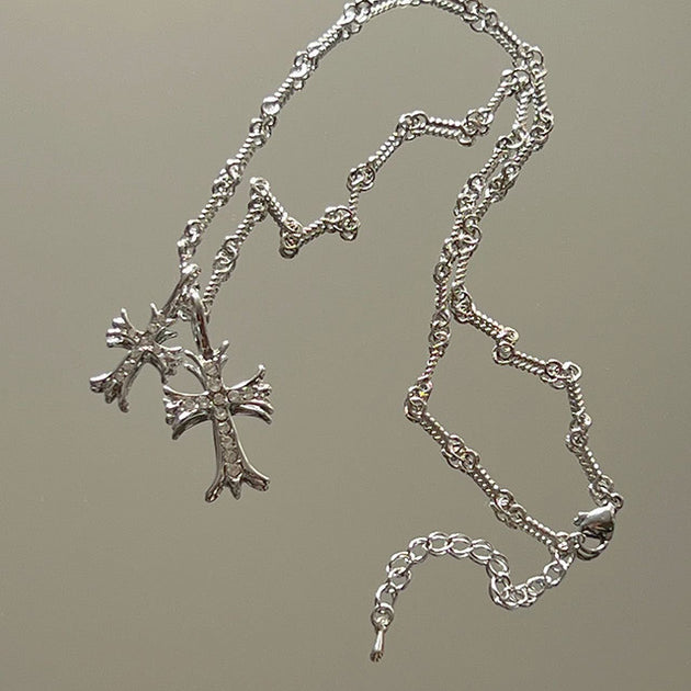 Double Cross Necklace Jewellery Moona Store