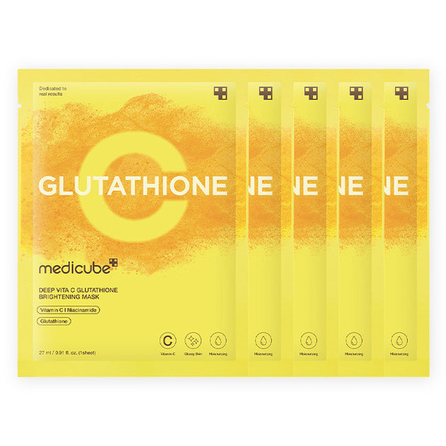deep vita c glutathione brightening mask Medicube | Set 5p dull skin Is Glutone 1000 Right glow enhancing bathing bar Pack Size:30's