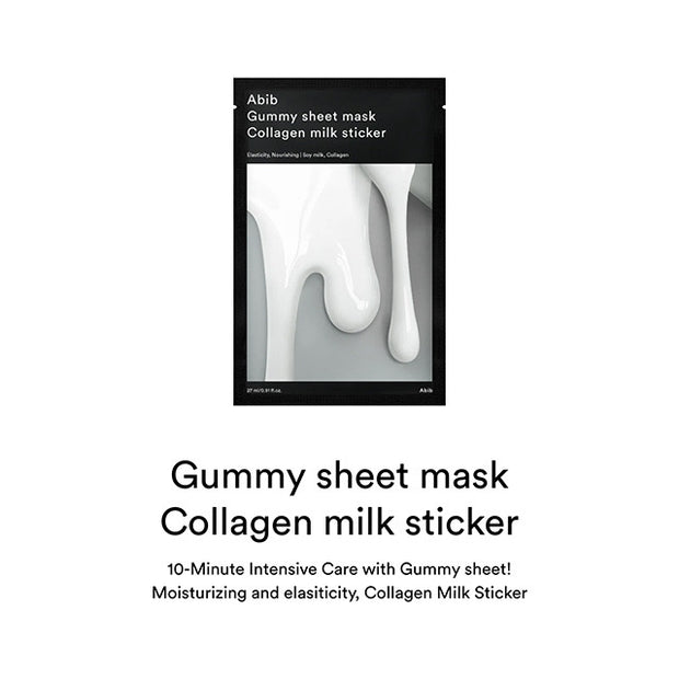 Gummy Sheet Mask Collagen Milk Sticker Pack 10p