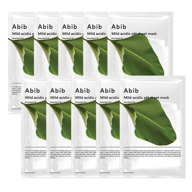 Mild Acidic pH Sheet Mask Pack Heartleaf Fit 10p