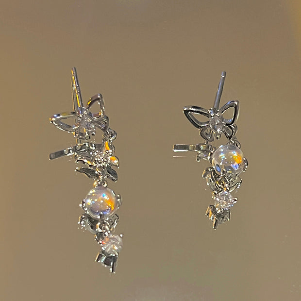 Dangling Butterfly Earring with Stone