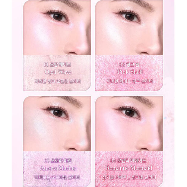 Shine Glowy Highlighter Palette Twinkle Mermaid Collection