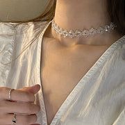 Rhinestone Bead Chocker Necklace