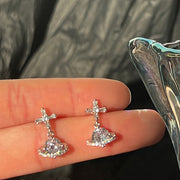 Saturn Cross Earring