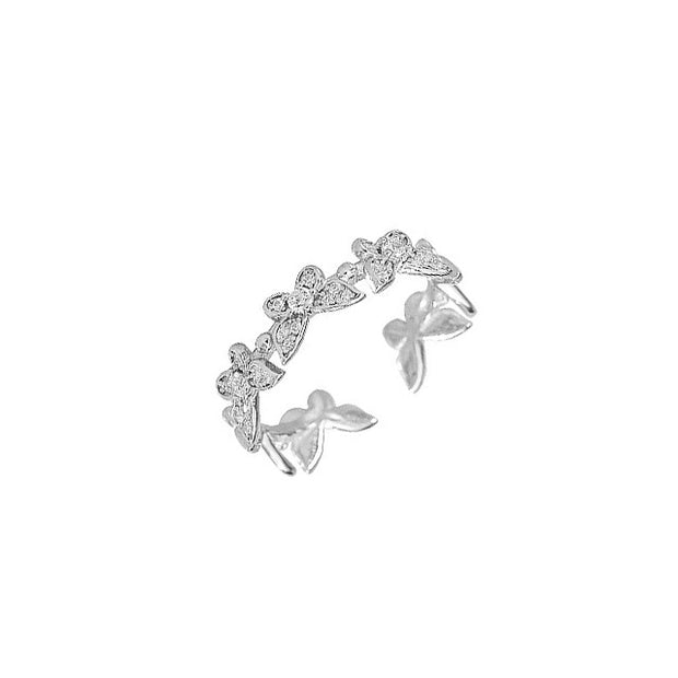 Sterling Silver Sparkling Butterfly Band Ring