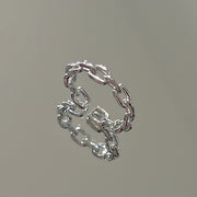 Sterling Silver Interlock Chain Ring