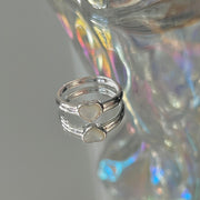 Sterling Silver Ring with Nacre Heart