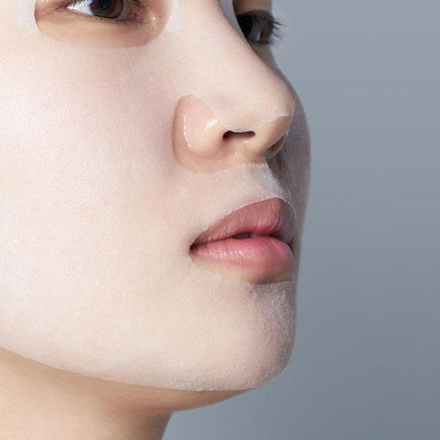 product on model's face