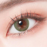 green colour contact lens model one eye display