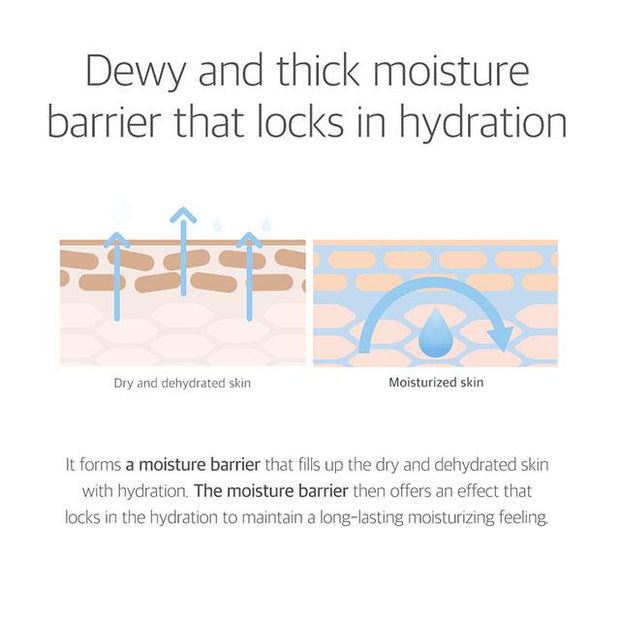 dewy and thick moisture barrier that locks in hydration