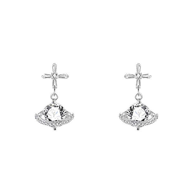 Saturn Cross Earring