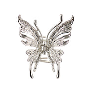 Steel Vintage Butterfly Rhinestone Hair Claw